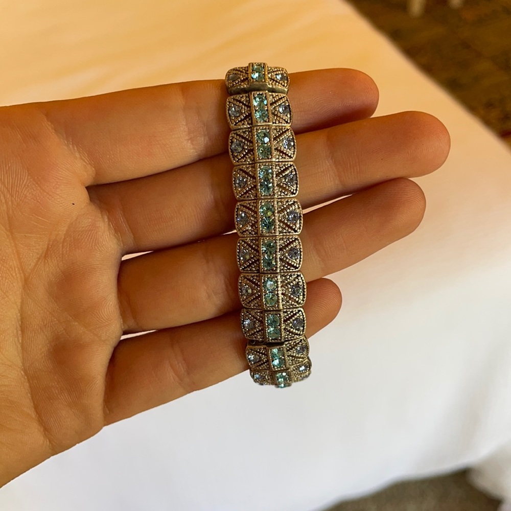 Silver and Blue Jewel Bracelet
